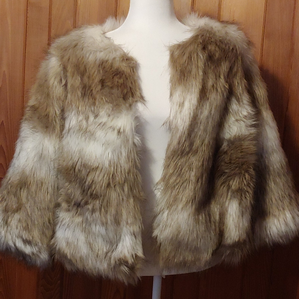 Boston Proper Faux Fur Jacket